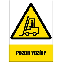 Značka Pozor vozíky, samolepicí fólie, 420 × 297 mm